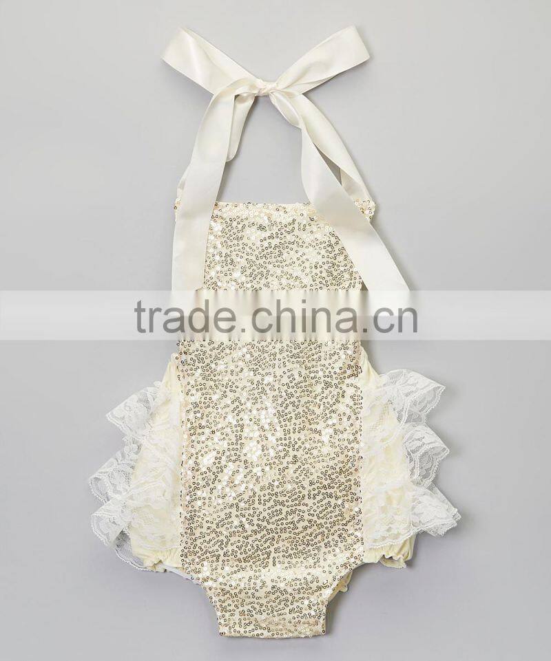 Hot Gold Glitter Baby Girl Romper Suits Cute Rompers Newborn Casual Bodysuit For Babies RR90425-13