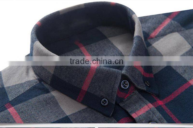 2017 men shirts 100% cotton dress shirt men flannel shirts