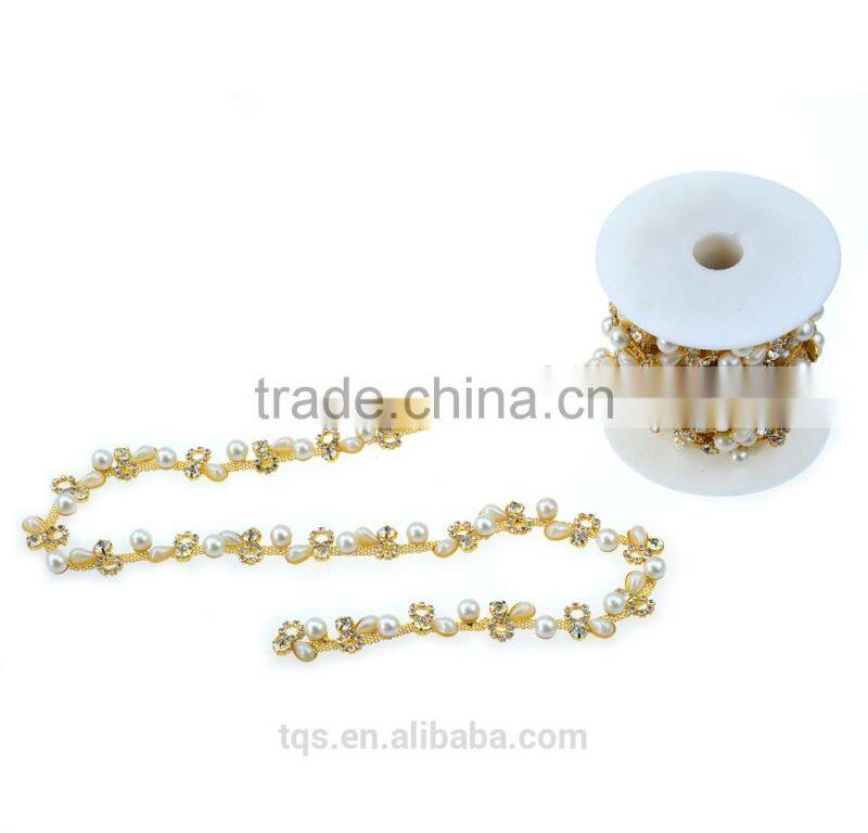 New Pearl&Rhinestone cup chain for Dresses, Bags, Shoeses Decoration
