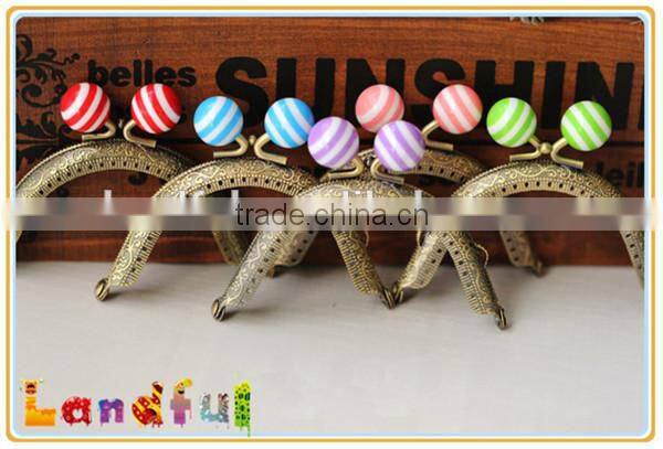 Colorful Curved Gumball Head DIY Findings Sew-in Bag Purse Frames