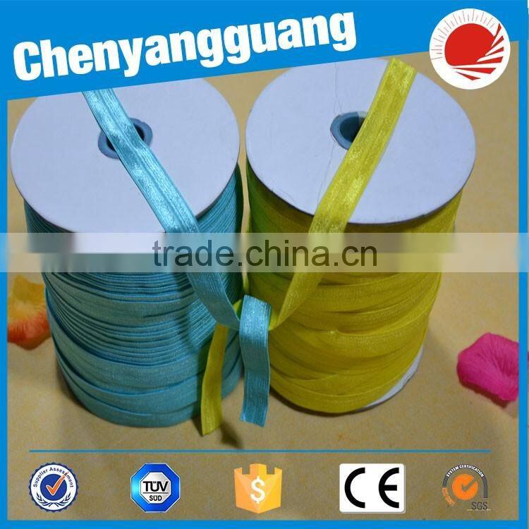 Shiny Fold Over Elastic&Adjustable elastic headbands