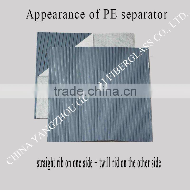 PE separator in slice for lead-acid battery