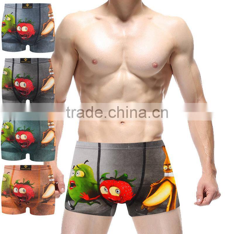blue denim look panties r print boxer panties/ jnld cotton fruit animal boxers panties underwear/ top quality underwear