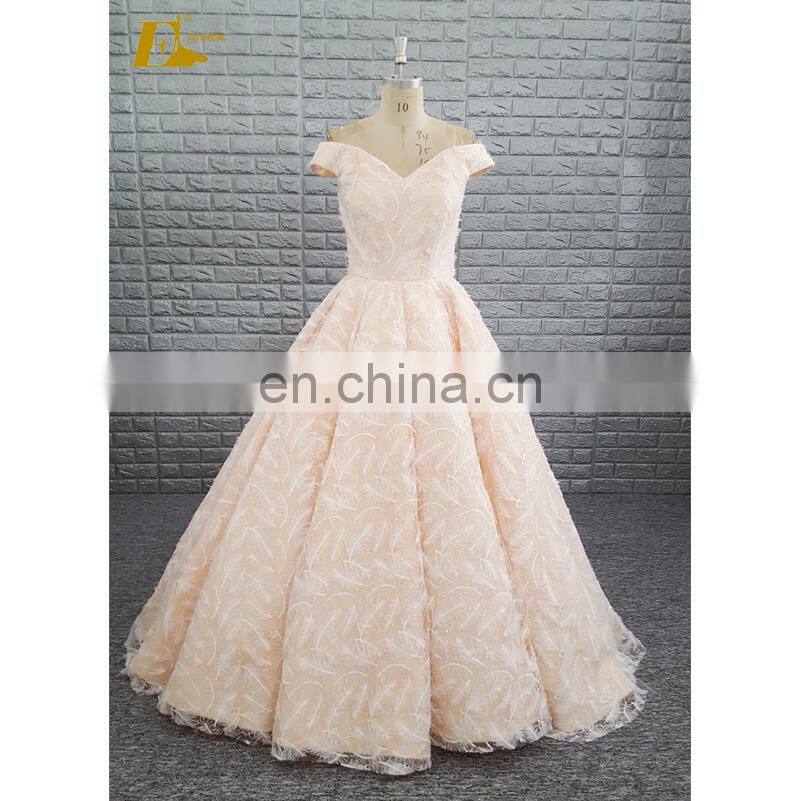 Wholesale Off Shoulder Feather Fabric Western Style Special Occasions Prom Dresses