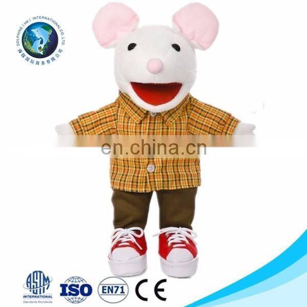 EN71/CE standard New baby toy Custom cute pretty stuffed soft plush pink and white panda toy cheap hand puppet