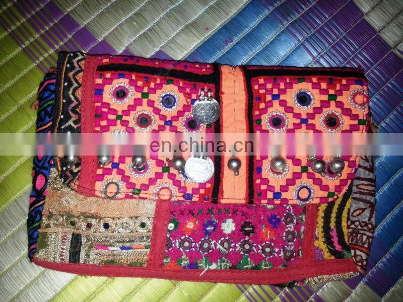 COLORFUL VINTAGE BANJARA EMBROIDERY ETHNIC PATCHWORK HANDMADE CLUTCH BAG