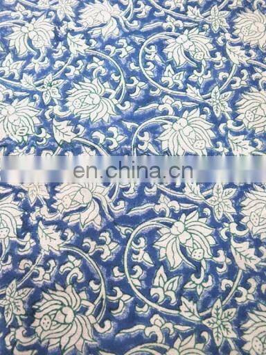 Cotton Hand Block Printed Fabric Floral Cotton Fabric