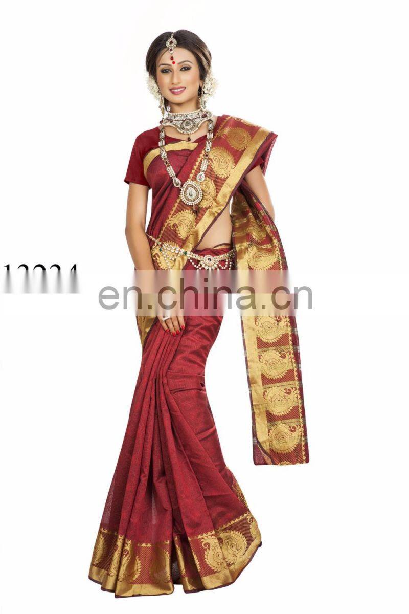 Indian Designer Kanchivaram Silk Saree for ledies wear
