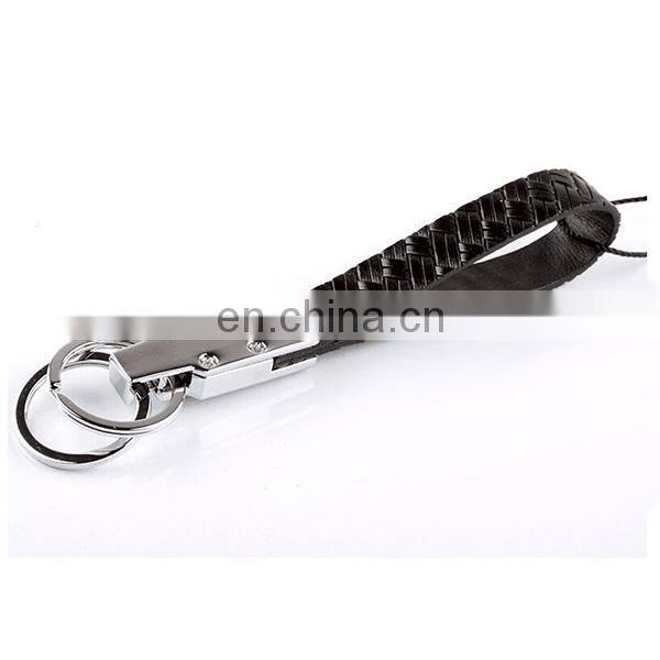 WHOLESALE SNAP KEYRING TOP FULL GRAIN KNITTED LEATHER KEYCHAIN