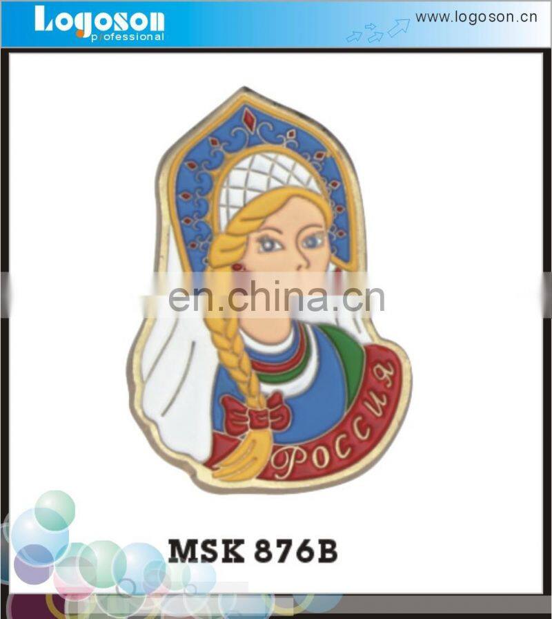 New coming coin shape custom metal badges