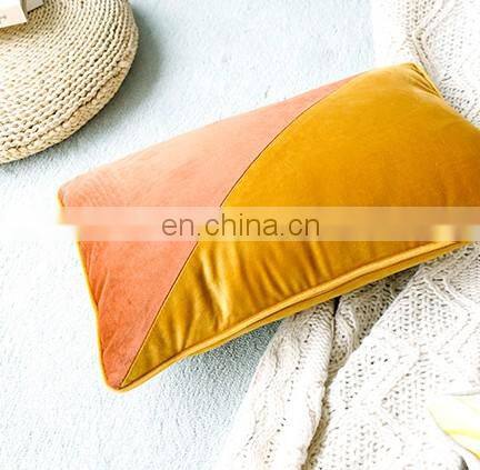Wholesale Plain Decorative patchwork Throw Pillow Cover Soft Velvet Sofa Cushion Covers
