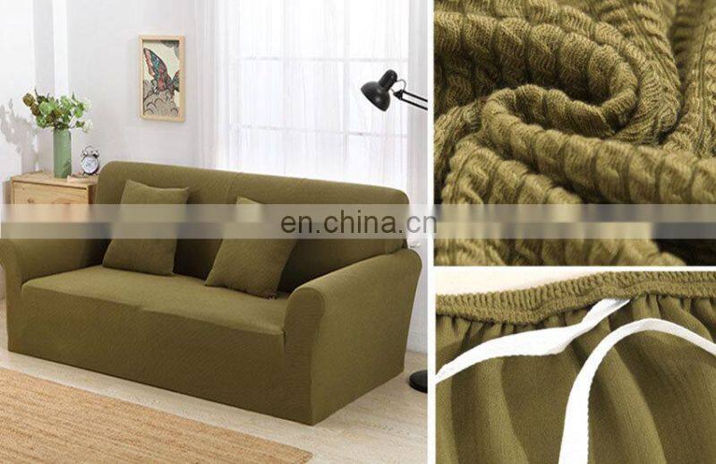 High quality fitted couch cover plain knitting sofa cover