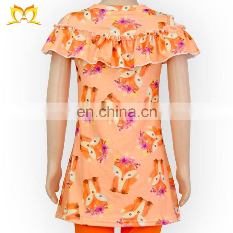 new design baby girls cactus printed cutting shoulder clothing children frock dress for kid