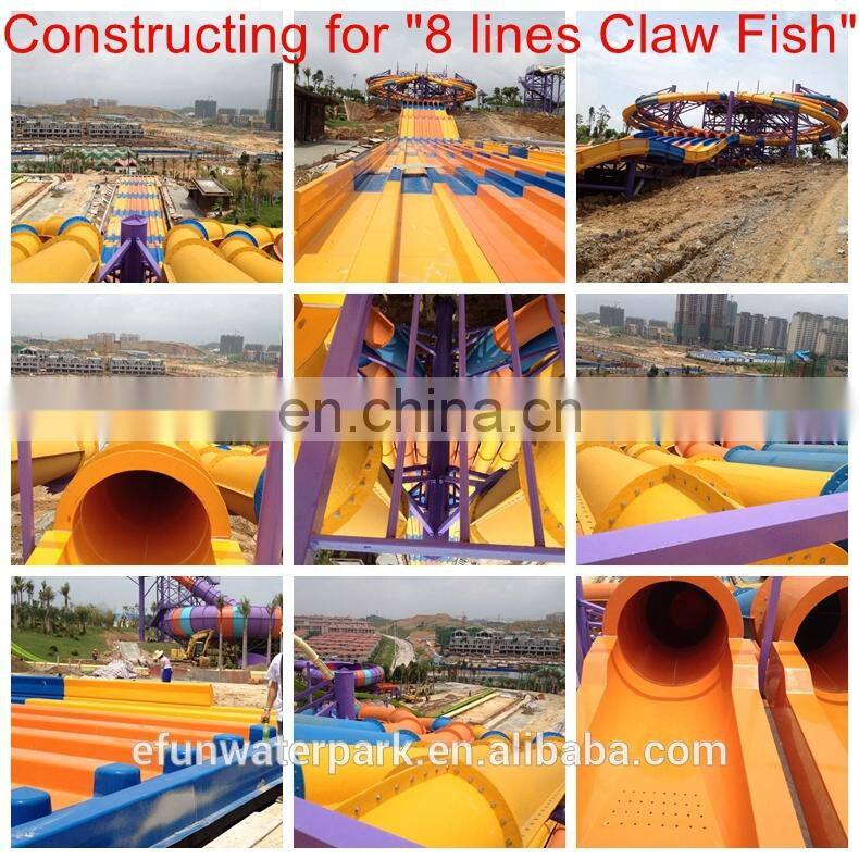 China Guangxi 30,000 Fiberglass Water Slide / Wave Pool / Family Water Playground Water Park