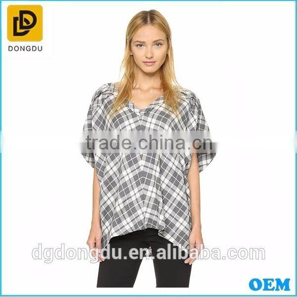 OEM design wholesale cheap plaid maternity blouse