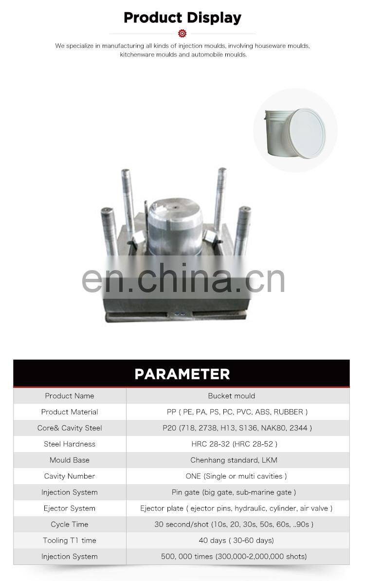different shapes of plastic paint bucket injection molding