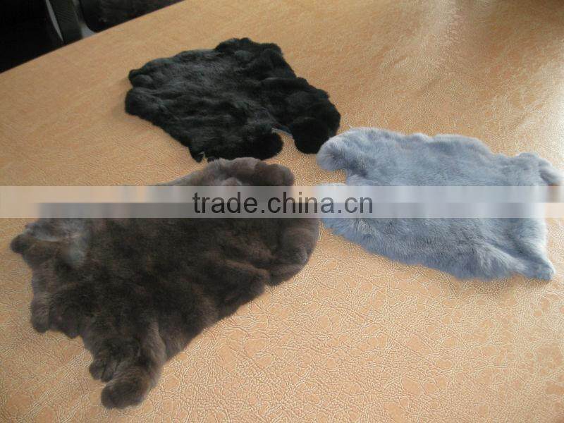 Tanned rabbit fur skins