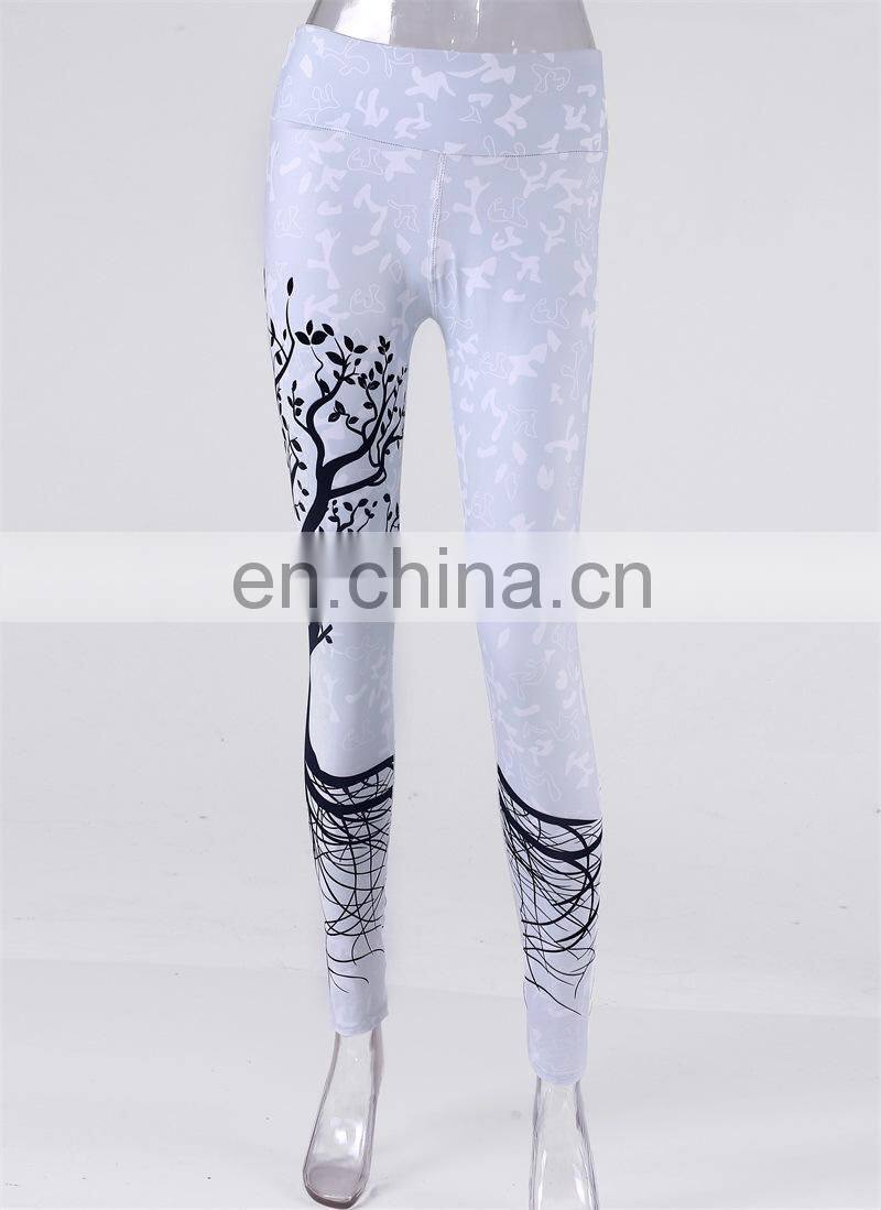 3D Printed Leggings Women Push Up High Waist Digital Tree Print Slim Polyester Harajuku Legging