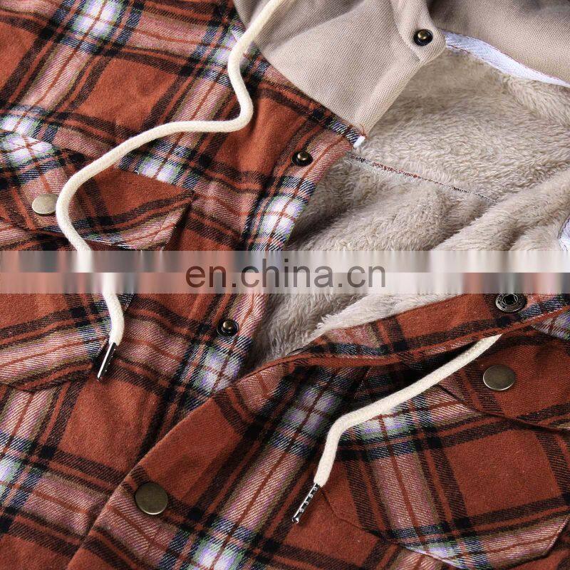 2021 Christmas Amazon Independent Station Hot Sale New European and American Men's Hooded and Fleece Shirt Jacket