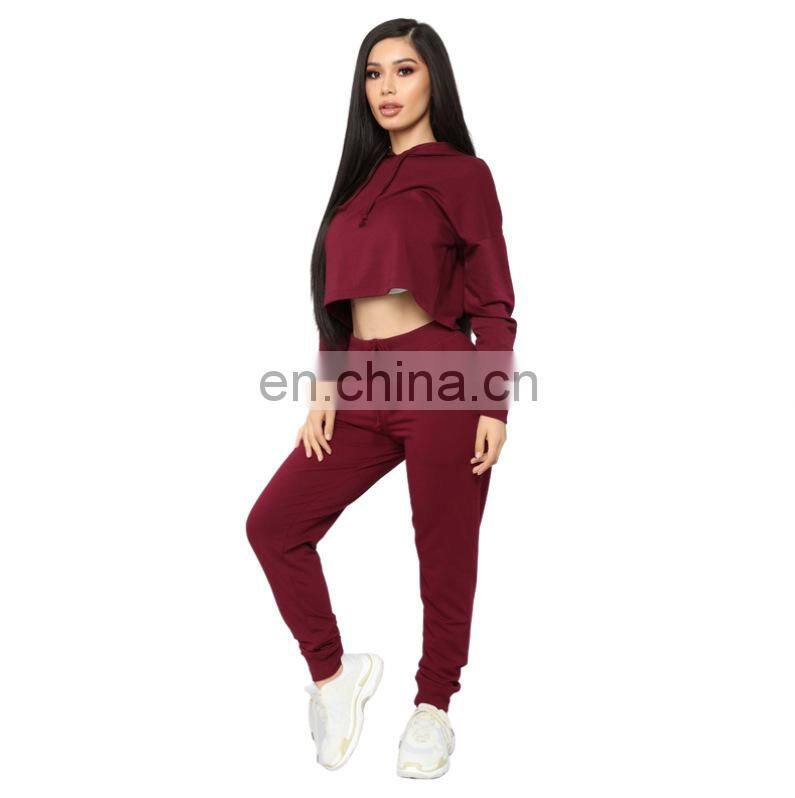 Wholesale custom new fashion autumn and winter women's long-sleeved hooded casual sports hooded sweater jogging suit