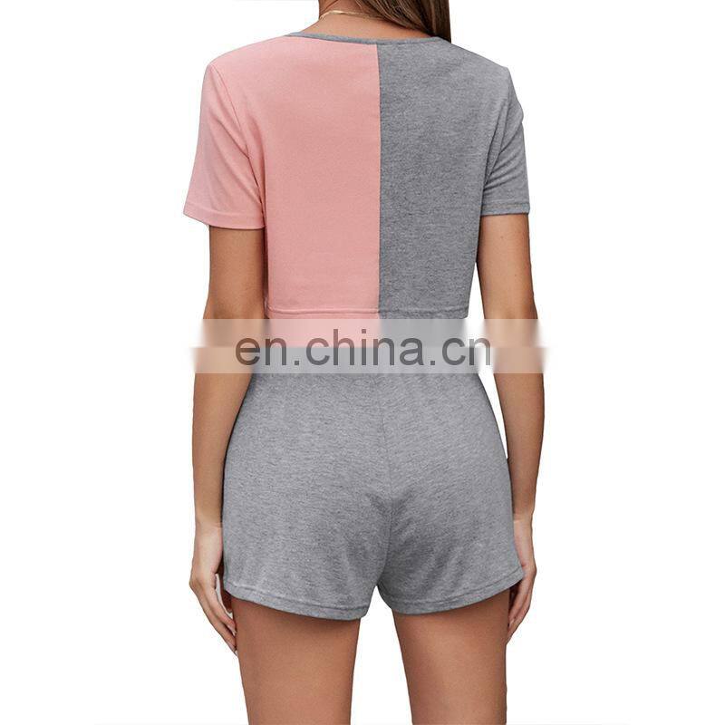 Manufacturer customized LOGO women's spring and summer new casual sports round neck t-shirt 2-piece jogging suit
