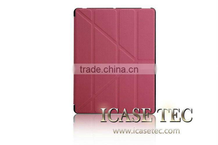 2015 Wholesale China New ultra thin pu leather stand case Durable unique design standing pu leather book case for ipad 2 3 4