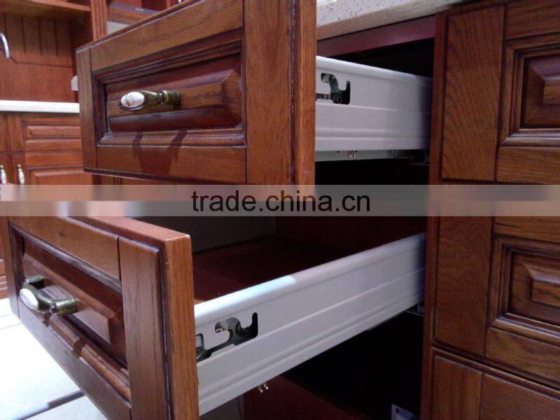 Luxury classic modular solid wood kitchen cabinet designs