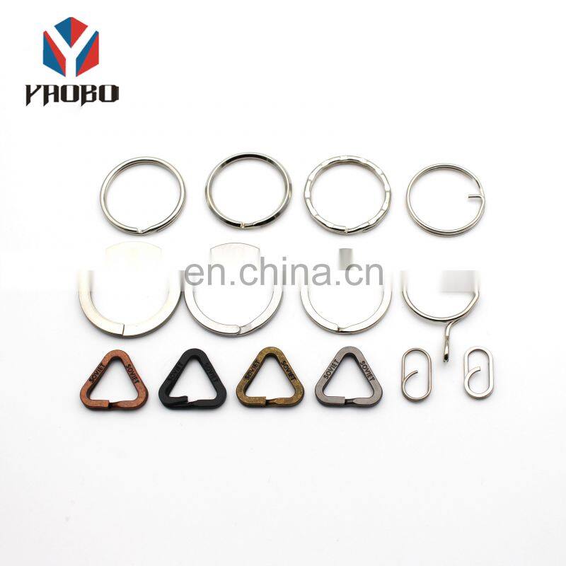 Custom Logo Shape Colorful Eco Friendly Car Keyrings Round Edge Split Key Rings