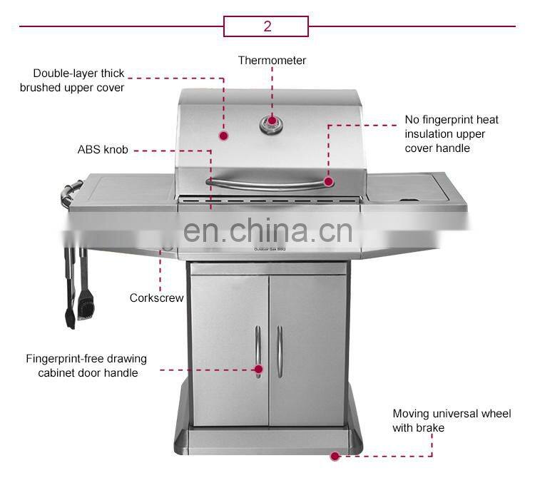 The Most Popular Export Quality OEM Design Assembled Outdoor Stainless Steel Gas BBQ Grill