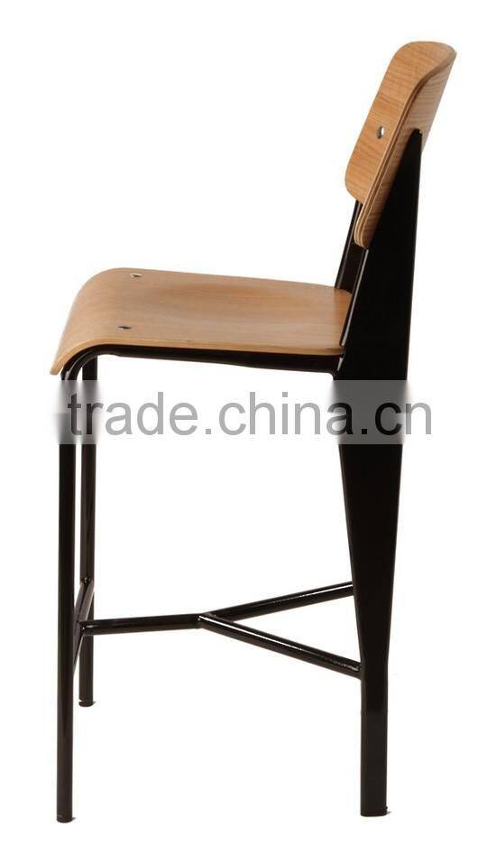 Replica powder coated frame plywood Germany style Jean Prouve High Chairs, Jean Prouve Bar chairs,Standard Bar chair for cafe