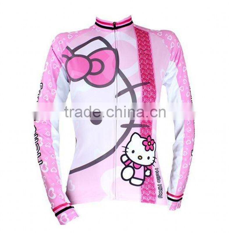 New 2015 cycling jersey full zipper Sublimated women long sleeve cycling jersey