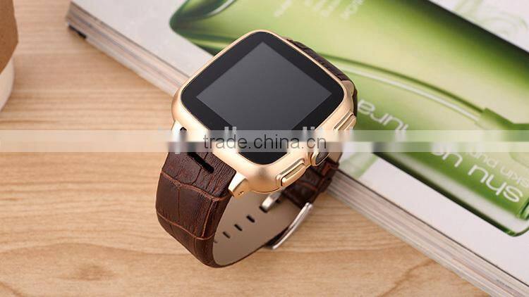 2015 OEM Watch Mobile Phone with 5MP camera and leather band