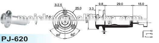 6.35mm earphone jack plug universal