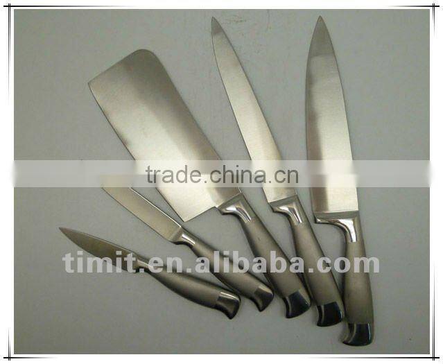 8pcs stainless steel solid handle good quality with block kitchen knife