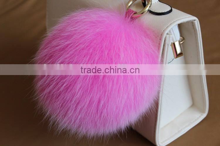 Hang On Bag Phone Carkey Fashion Charm Girls Real Racoon Fox Fur Key Chain