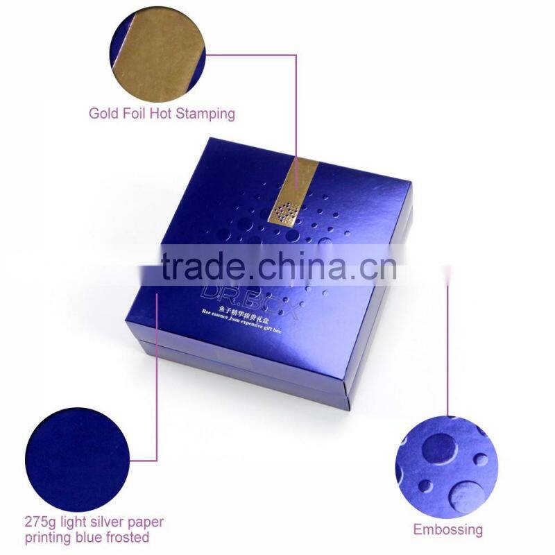 Professional gold foil hot stamping and embossing cosmetic boxes