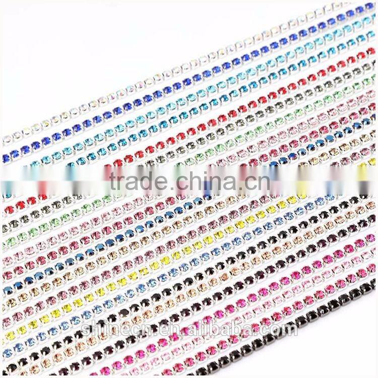 New design multicolor diy rhinestone YIWU Wholesale Hot Sale Hot fix Strong glue close Rhinestone cup chain