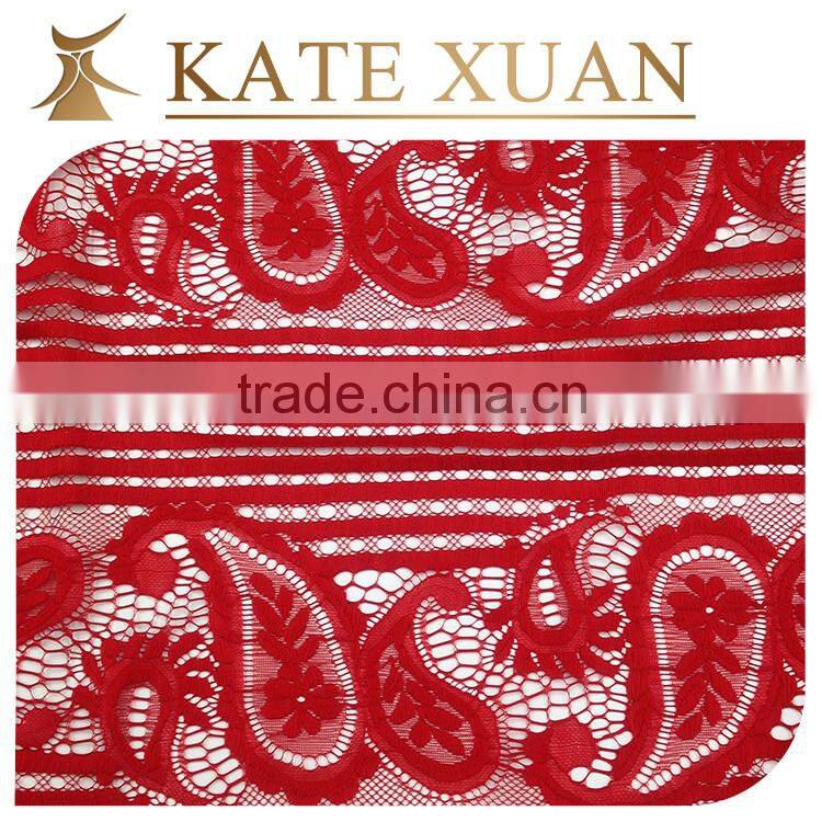 Hollow fashion knitted net lace embroidery fabrics