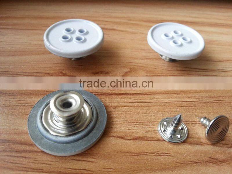 Metal Jeans Tack button in white matt color For Jeans or Jackets -- J1537