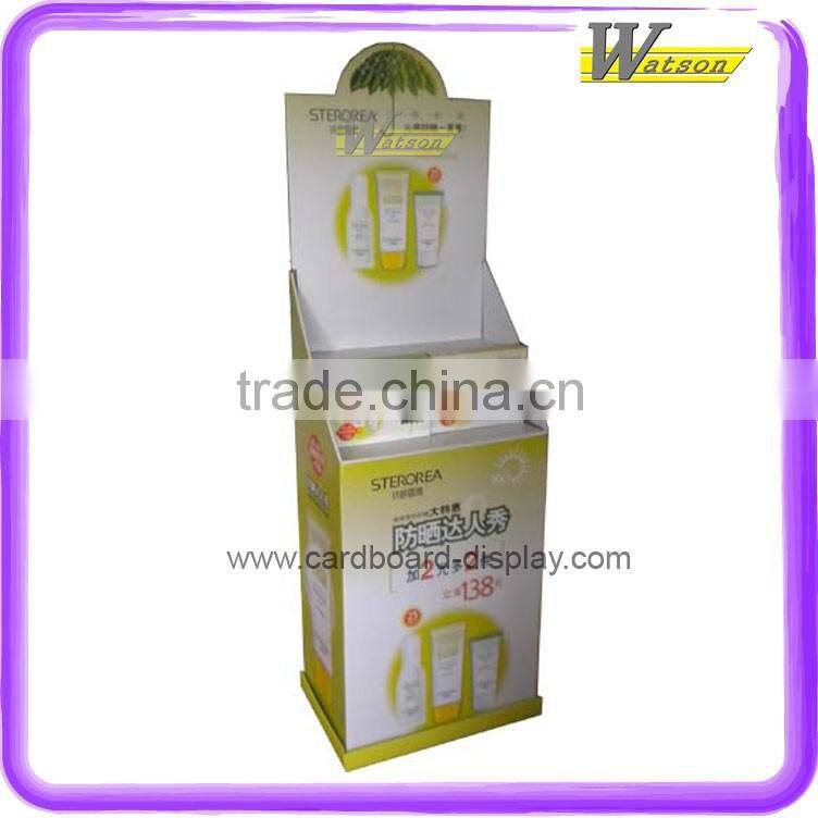 makeup multiple shop custome-made cardboard display stand for sun cream