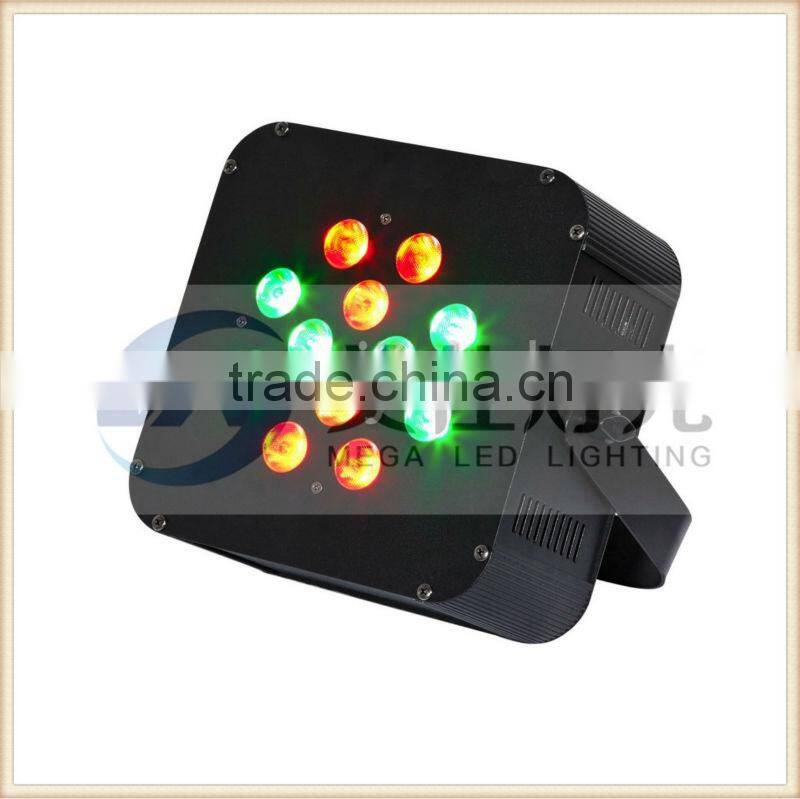 12 x 10W 4in1 par can four sections running effect led flat par rgbw low noise
