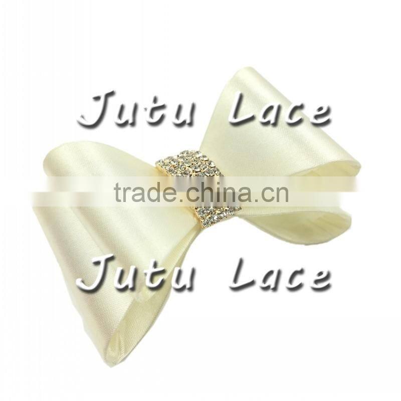 Hot selling fashion elegant shiny glitter crystal center teenage hair bows - 7cm big rhinestone center bowknots wholesale