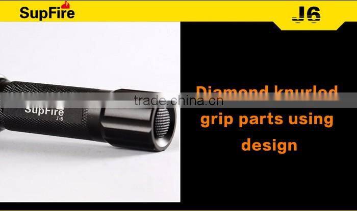 Supfire J6 Rechargeable Led Flashlight 3 Modes Portable Torch