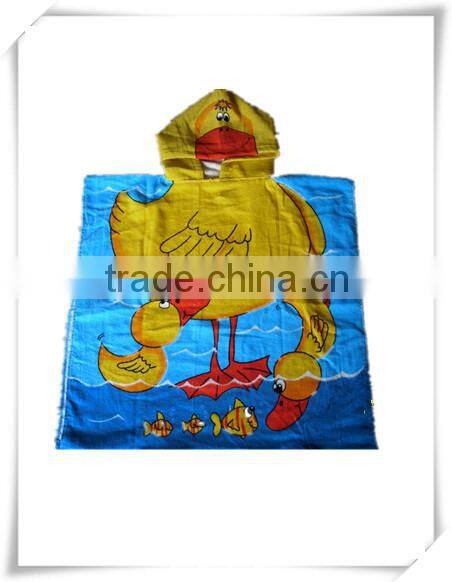 100% cotton baby hooded towel with duck design