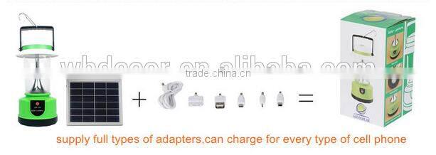 2015 HOT SELLING PORTABLE SOLAR CAMPING AND HANGING LED LAMP WITH WIFI FUNCTION AND DUAL USB PHONE CHARGER
