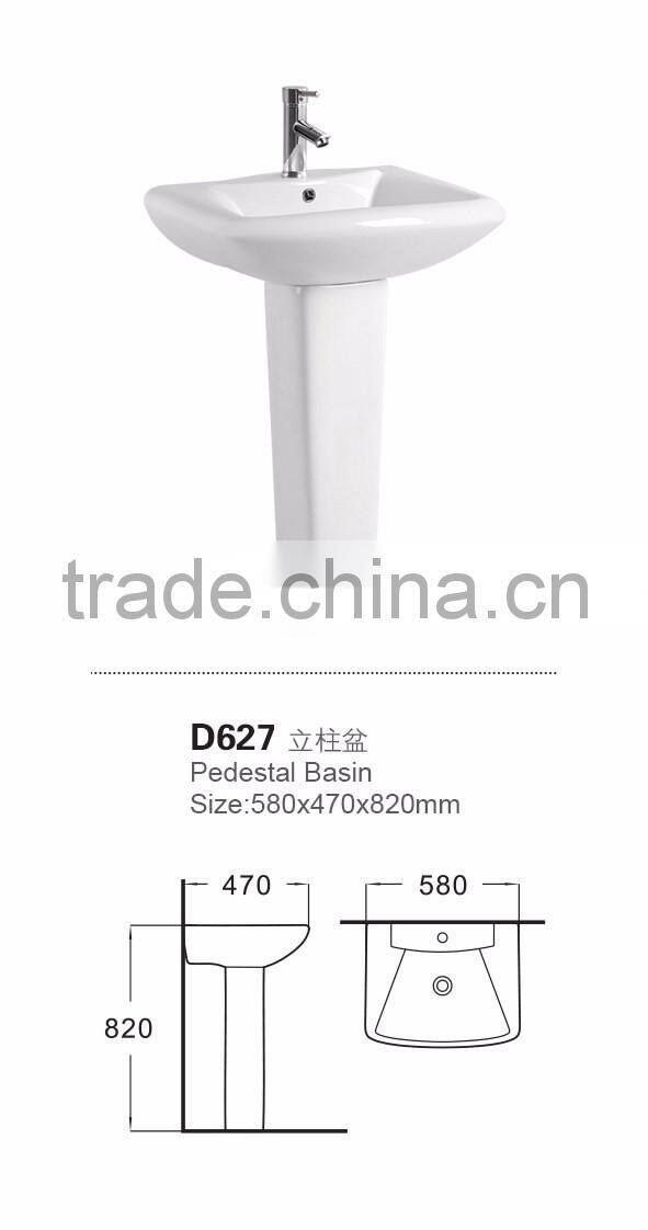 Sanitary Waer Ceramic Hand Wash Pedestal Basin For Bathroom