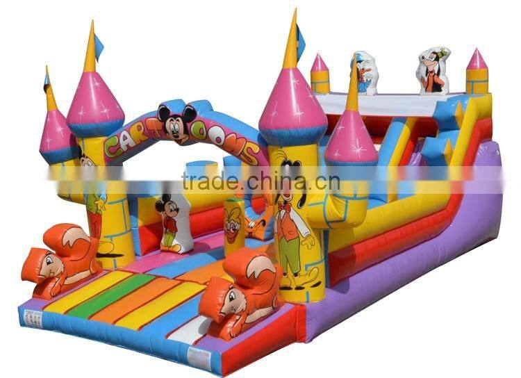 cartoons mickey castle slide, inflatable castle slide for children