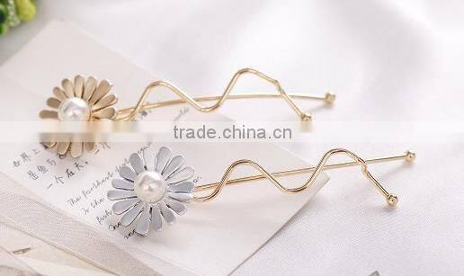fancy new flower gold plated antique hair bobby pins