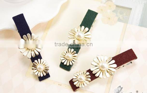 fashion lovely decorative flower pearls hair clip hair accessory