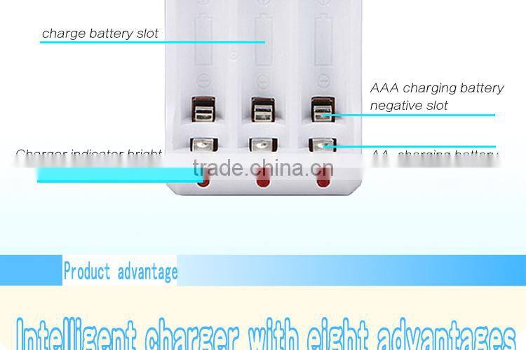 2016 Factory Price Portable Car Charger 3S AA/AAA/ Ni-CD M8 Rapid Battery Charger